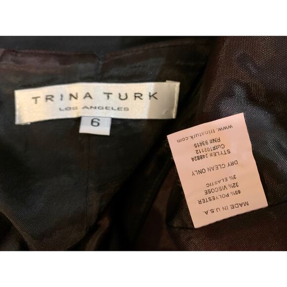Trina Turk BLACK Pencil Skirt Flounce Hem | STRETCH | size 6 - Picture 7 of 9